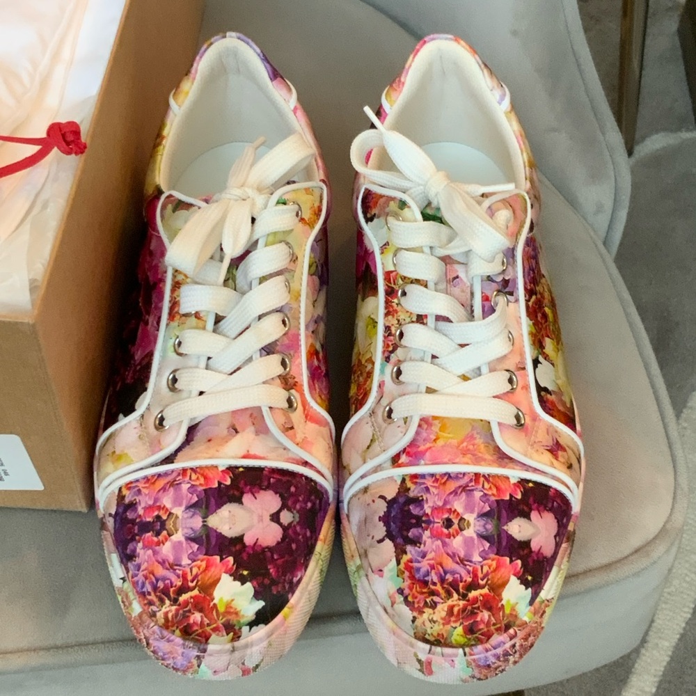 Christian Louboutin VIEIRA ORLATO FLAT Multicolor Floral Sneakers